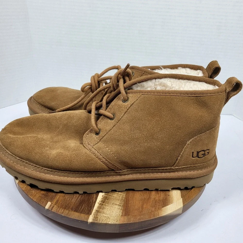 UGG Neumel Chukka Boots Women 11 Chestnut Excellent Suede Sheepskin 1094269